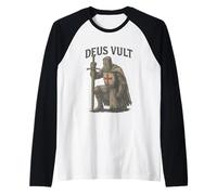 Deus Vult - Minimalist Latin Word for History Raglan Baseball Tee