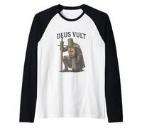Deus Vult - Minimalist Latin Word for History Raglan Baseball Tee