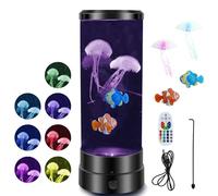 Deuson LED Jellyfish Lamp USB/Battery Operated Jellyfish Night Light 7 Colors Changing Jellyfish Aquarium Lamp Realistic Jellyfish Tank Mood Lights for Home Office Bedroom Living Room Sleep Relax