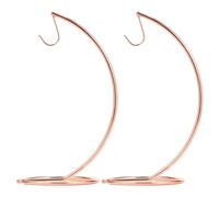 Deuson Pack of 2 Banana Holders, Multifunctional Banana Stand Made of Stainless Steel, H 35 x W 16 x D 16 cm, Gold, Sturdy Fruit Stand for the Kitchen for Hanging Bananas, Grapes (Rose Gold, 2)
