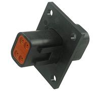 DEUTSCH - TE CONNECTIVITY RECEPT, FLANGE MT, DT SER, PINS, 4 WAY | COMPONENTS AUTOMOTIVE CONNECTOR HOUSINGS CONNECTORS, 1 X QTY - DT044P-CL06