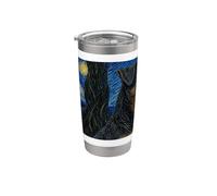 Deutscher Jagdterrier Dog Van Gogh Starry Night Stainless Steel Insulated Tumbler