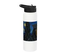 Deutscher Jagdterrier Dog Van Gogh Starry Night Stainless Steel Insulated Water Bottle