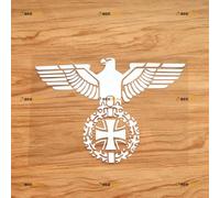 Deutschland Bundesadler German Army WW2 Sticker Decal Vinyl - White 20.3cm - for Car Boat Laptop Cup No Background Die-Cut