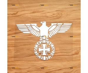 Deutschland Bundesadler German Army WW2 Sticker Decal Vinyl - White 20.3cm - for Car Boat Laptop Cup No Background Die-Cut