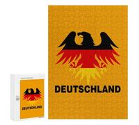 Deutschland Ea-gles Germany Flag Funny Wooden Puzzle with Storage Box Adults Vertical Jigsaw Puzzles Challenge Gift for Family Game
