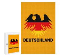 Deutschland Ea-gles Germany Flag Funny Wooden Puzzle with Storage Box Adults Vertical Jigsaw Puzzles Challenge Gift for Family Game