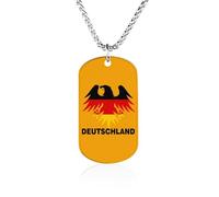 Deutschland Ea-gles Germany Flag Personalized Memorial Necklace Printed Metal Pendant Birthday Gifts for Men Women 23.6in（60cm）