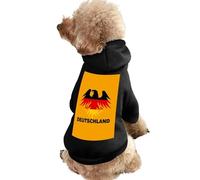 Deutschland Ea-gles Germany Flag Warm Dog Hooded Sweatshirt with Hat Soft Pet Pullover Clothes for Small Medium Large Pets