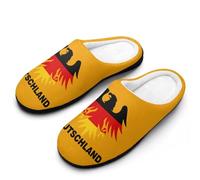 Deutschland Ea-gles Germany Flag Women's Cotton Slippers Winter Indoor Outdoor House Shoes Gift for Travel Bedroom Hotel 9-10（40-41）