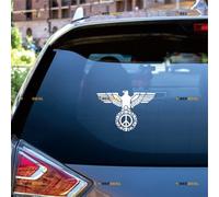 Deutschland German Army Eagle Peace Sign Anti War Sticker Decal Vinyl - White 20.3cm - for Car Boat Laptop Cup No Background Die-Cut