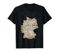 Deutschland Reichsstadte Karte German City Map Travel T-Shirt