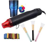 Deuvuo Heat Gun for Epoxy Resin - Embossing Hot Air Gun for Crafts DIY Acrylic Resin, Dryer Craft Mini Heat Shrink Gun Tool for Cup Turner, Candle Making, Drying Paint, Vinyl Wrap 300W 230V(Black)