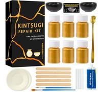 deuvuo Kintsugi Repair Kit, Real Gold Japanese Kintsugi Kit to Revive Your Broken Ceramic, Pottery, Mug, Bowl, Glass, Clay, Wood, Keepsakes with Ease - Kintsugi Repair Set for Beginners, DIY