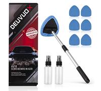 deuvuo Upgraded Car Windscreen Cleaner, 9 Pcs Expandable Car Windshield Cleaning Tool With 6 Reusable Microfiber Pads, Multifunctional Auto Window Cleaner Inside Set