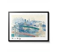 Deux ponts sur l'East River, New York by Raoul Dufy, Fauvist Style Landscape Print, Watercolor Art Poster, New York City Boat Bridge Decor, Archival Matte, A4 (Print Only) - 29.7x21cm