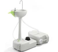 Deuxff Portable Camping Sink With Rolling Wheels, White