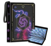 Deuyibu Trading Card Album for Lorcana TCG Trading Cards, 900 Card Pockets, 50 Pages Scrapbook with Magic Inks Elements, PU Leather Card Binder for Trading Cards, for Family and Friends, Purple