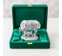 Dev Aastha 999 Pure Silver Plated Kamdhenu Cow Idol | 2.5 inch Vastu Home Decor for Pooja Room & Mandir | Symbol of Prosperity & Abundance | Ideal Religious & Spiritual Gift