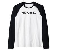 /dev/Null Funny Black Text Design for Linux/Unix Geeks/Nerds Raglan Baseball Tee