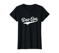 Dev Ops - Retro University Aesthetic Sports Value Graphic T-Shirt, Women, Black, M