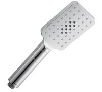 Deva 3 Mode Push Button Rectangle Shower Head Chrome Finish - for Low to High Pressure Systems - Multi Mode Shower - WRAS Approved Luxury Rain Shower Handset Silver - HANM13