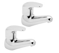 Deva Adore Chrome Basin Taps Large Lever Handle Tap Easy USE Hot & Cold-Water Sink Bathroom Deck Mounted Faucet ADORE101-12 Year Warranty