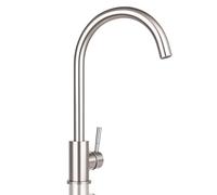 Deva Arc Mono Mixer Kitchen Tap - High Arc Single Lever Monobloc Sink Tap, 360° Swivel Steel Mixer for Hot Cold Water, Kitchen Basin Mixer, Stainless Steel Design