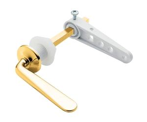 Deva CL01 Toilet Cistern Lever Handle with Gold Finish Victorian Era Style Universal Adjustable Replacement Bathroom Flush Kit in Brass WC Tank