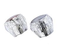 Deva DAC179 Profile Clear Acrylic Tap Heads Bathroom Kitchen Sink Tap Top Head Covers Hot and Cold - Standard Tap Tops Replacement for Leaking Aging Taps - 1/2'' Tap Revivers - Hot Cold Top Indicators