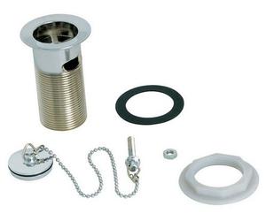 Deva DW300/017 Slotted Chrome 1 1/4 inch Basin Waste Complete with Brass Plug, Chain & Stay