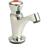 Deva Push Button Self Closing Pillar Basin Tap with Chrome Finish Single Non Concussive AUTO Stop Shut Off Hot Or Cold Faucet Indices Included CORM03-12 Year Warranty