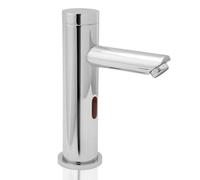 Deva Automatic Sensor Mono Basin Tap in Chrome for Cold Or Premixed Water - Touchless Hands Free Auto Water - Battery Or Mains Powered - Bathroom Infrared Toilet Sink Faucet Silver - 2 Year Warranty
