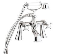 Deva Traditional Coronation Bath Shower Mixer Tap in Chrome 3/4 UK BSP with Single Mode Shower Handset - Wall Or Deck Mounted - Bathroom Filler Tap - 12 Year Warranty - CR23