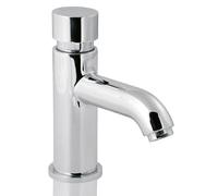 Deva Vision Chrome Non Concussive Push Button Basin Tap Public Toilet Bathroom Ensuite - Dementia Alzheimer’s Water-Saving Press Safety Faucet Sink Silver - 12 Year Warranty VSN123