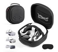 DEVASO Hard Carrying Case for Meta Quest 3S/Quest 3/Vision Pro, VR Gaming Headset and Touch Controllers Accessories Travel Carry Case, Small Hard Shell Storage Case for Apple Vision Pro, Black