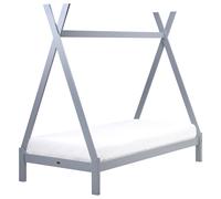 Kids Bed Teepee Pine Wood DEVAY 90 x 200 cm (EU Single) Grey