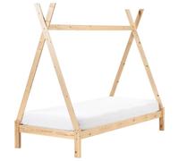 Beliani Kids Bed Teepee Pine Wood Devay 90 X 200 Cm (Eu Single) Light Brown