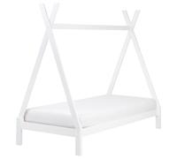 Kids Bed Teepee Pine Wood DEVAY 90 x 200 cm (EU Single) White