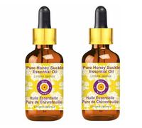 Deve Herbes Pure Honey Suckle Essential Oil (Lonicera Japonica) with Two Glass Droppers Steam Distilled (Pack of Two) 10ml X 2 (0.66 oz)