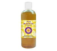 Deve Herbes Pure Mustard Oil (Brassica juncea) Cold Pressed Natural Undiluted For Diluting Essential Oils For Skin & Massage Men & Women 200ml Yellow