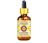 Deve Herbes Pure Yarrow Essential Oil (Achillea millefolium) with Glass Dropper Steam Distilled Natural Therapeutic Grade 15ml (0.50 oz)
