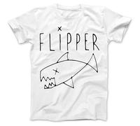 DEVELL Flipper As Worn by Kurt Cobain T-Shirt 100% Cotton Daniel Johnston Grunge White M