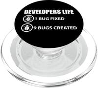 Developer Joke Programmer 1 Bug Fixed 9 Bugs Created Dev PopSockets PopGrip for MagSafe