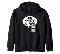 Developer Sysadmin Tech 404 Coffee Not Found Error Zip Hoodie