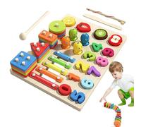 Developmental Toys, Monte-ssori Threading Toys, Wooden Stacking Blocks, Fun And Safety To Use, Can Use It Long Time Not Easy To Break 29cm For Children