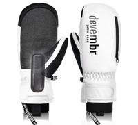 devembr Ski Mittens with Wrist Guards and Undercuff Design, Snowboard Mittens Touchscreen, White, S