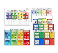 DEVENALSA 6 Zones of Regulation Poster, Feelings Posters, Feelings Chart For Kids, Emotions Poster, Calm Down Corner Poster, Autism Sensory Products, Set of 6 (12×18inch)