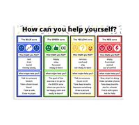 Devenalsa Emotional Management Zones Of Regulation Educational Poster 2 Canvas Poster Bedroom Decor Sports Landscape Office Room Decor Gift Unframe-style 12x18inch(30x45cm)