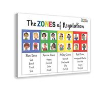 DEVENALSA Emotional Management Zones Of Regulation Educational Poster 4 Canvas Poster Bedroom Decor Sports Landscape Office Room Decor Gift Frame-style 20x30inch(50x75cm)